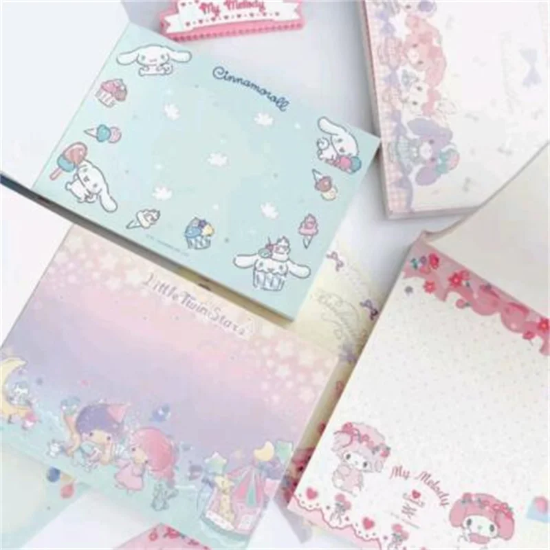 6pcs/lot Sanrio Kitty Melody Cinnamoroll Memo Pad Cute Sticky Notes Stationery Label Notepad Planner Sticker Post School Supply