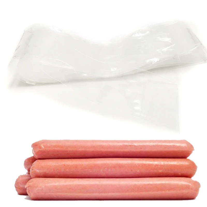1PC  Food Grade Casings for Sausage Salami Length:50cm Wide50mm Shell for Sausage Maker Machine Hot Dog Plastic Casing Inedible