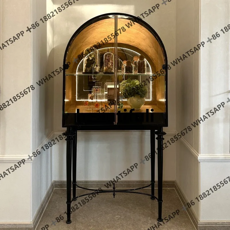 Solid wood display case villa, home display case, creative living room dining side, wine cabinet