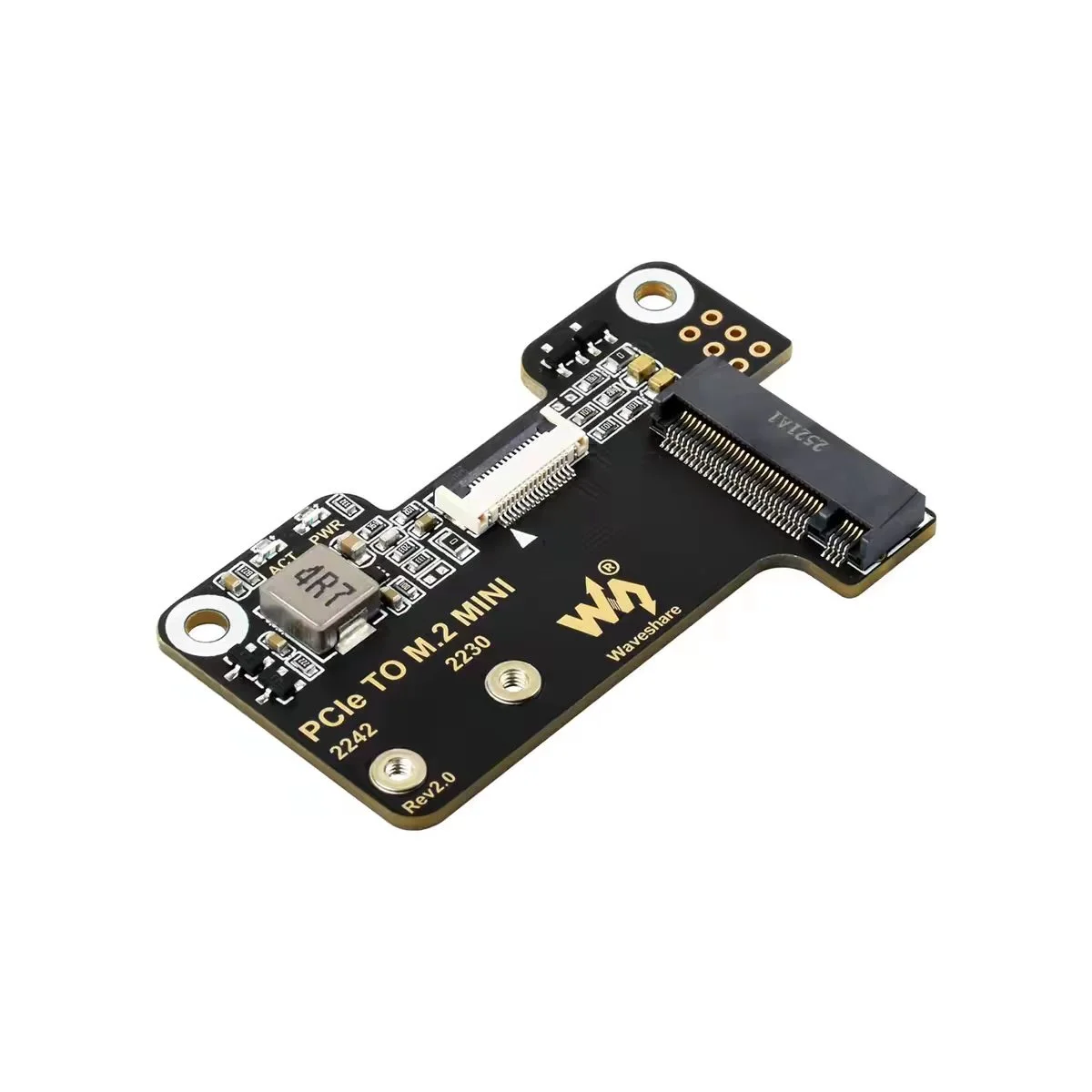 Micro Snow Raspberry Pi 5 PCIe to M.2 Mini Adapter Board NVME Protocol Solid State Drive Expansion Board
