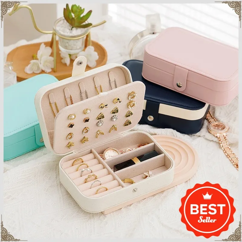 2026 New Portable Jewelry Storage Box Travel Jewelry Storage Box Earrings Necklaces Rings Jewelry Sorting Display Box