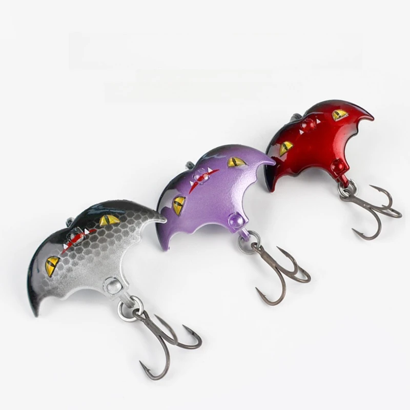 

3pcs 40mm/10g Metal Sequin Jig Baits Casting VIB Lure Bat-shape Sinking Baits Bass Vibration Perch Pike Fishing Lures Pesca