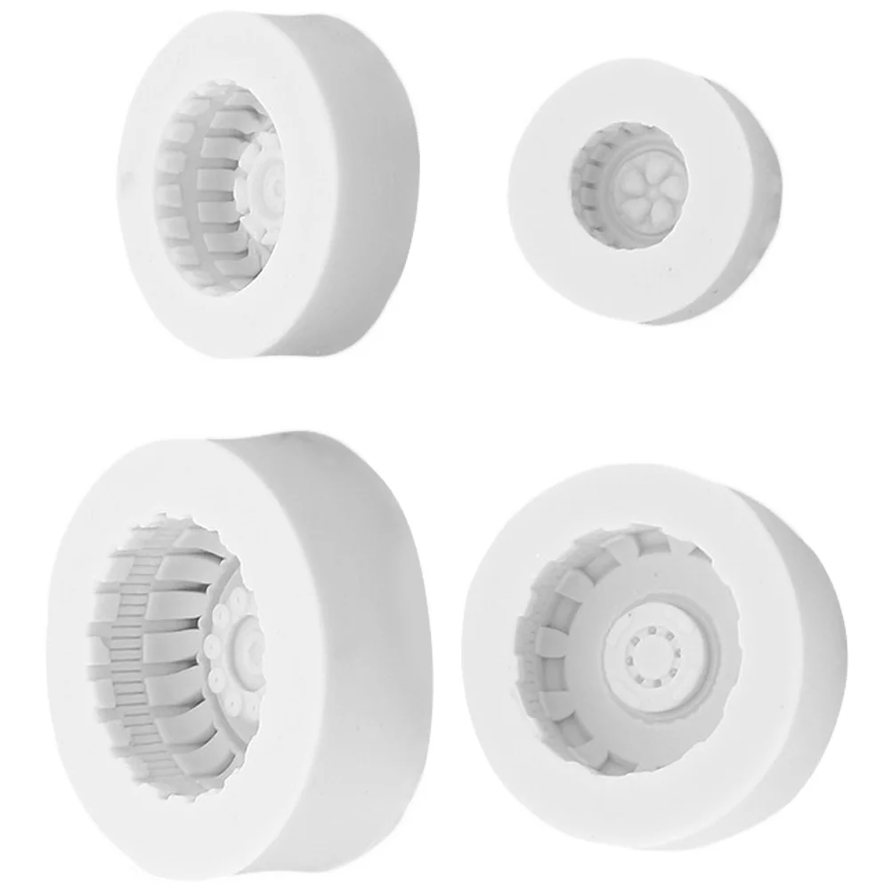 

4pcs Tire Cake Mold Silicone Baking Tool For Fondant Chocolate Cupcake Mousse Resin Craft Car Tyre Shaped Dessert Making Kitchen
