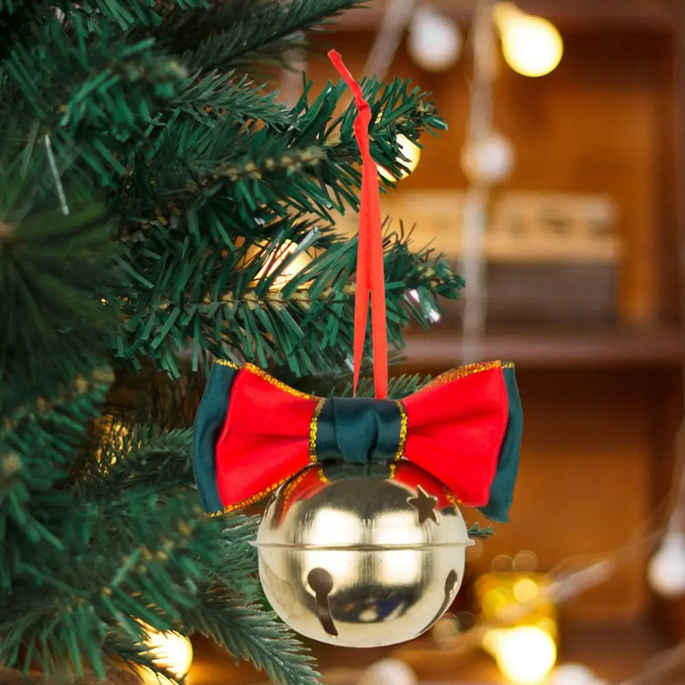 Sapatos de textura de metal decorações festivas de sino decorações festivas de sino de natal com laço de veludo estrela oca para criar