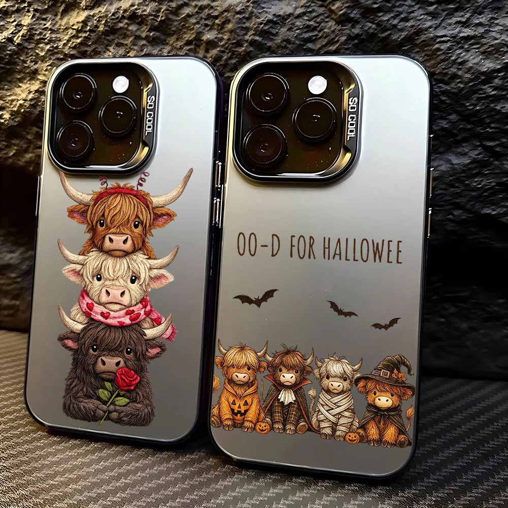 Cartoon Highland Cow Phone Case for Xiaomi Redmi Note 7 8 9 9S 10 11 12 13 14 15 Pro Plus 4G 5G Anti Fall Matte Back Cover