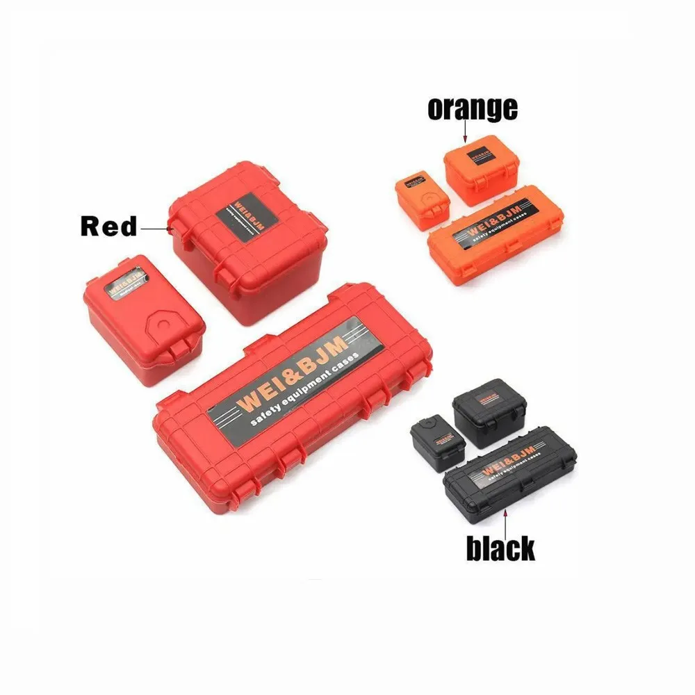 3PCS 1:10 Decor Accessories Plastic Weapon Storage Box for Axial SCX10 TRX4 TRX6 D90 Tamiya CC01 Car Truck Screw Box