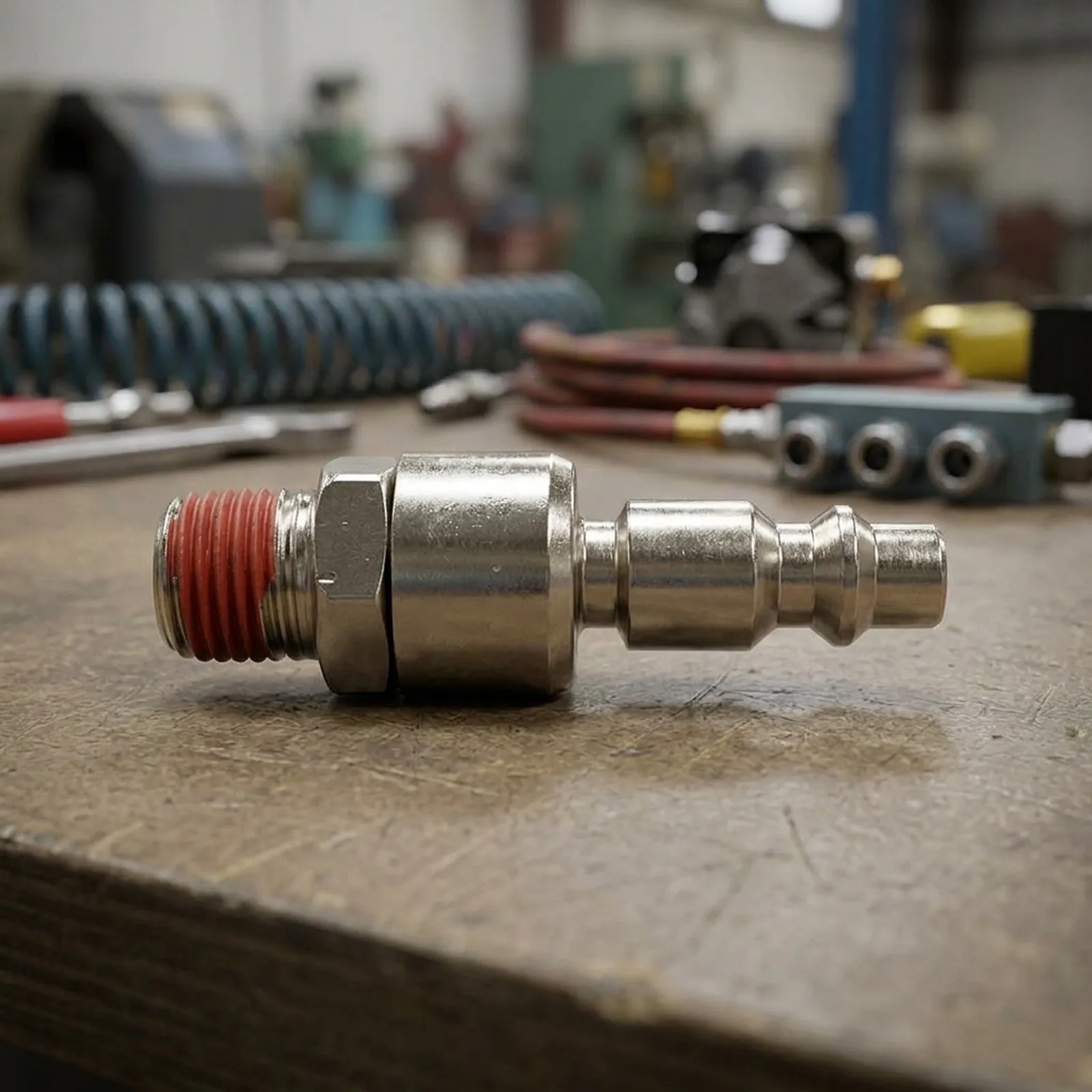 Pneumatic Rotary Union Air Connector with Precise 1/4 NPT US Standard Threading Nickel Plated Iron Material for Long Term Use