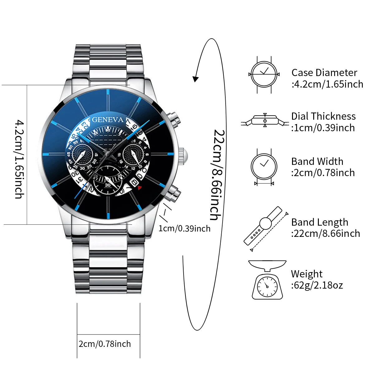 3PCS Fashion Men\'s Watcheses Luxury Steel Band Male Business Quartz Watch Set Relogio Masculino(Without Box)