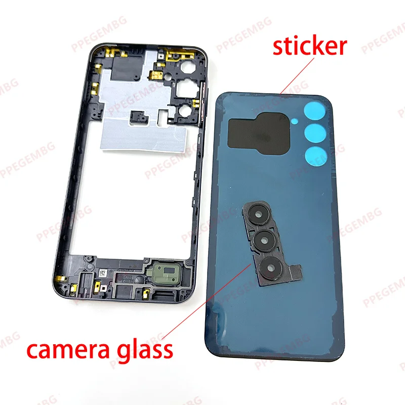 A25 5G A256 For Samsung Galaxy A25 SM-A256 Battery Case Housing Chassis Middle Frame Back Cover Panel + Camera Lens Repair Parts