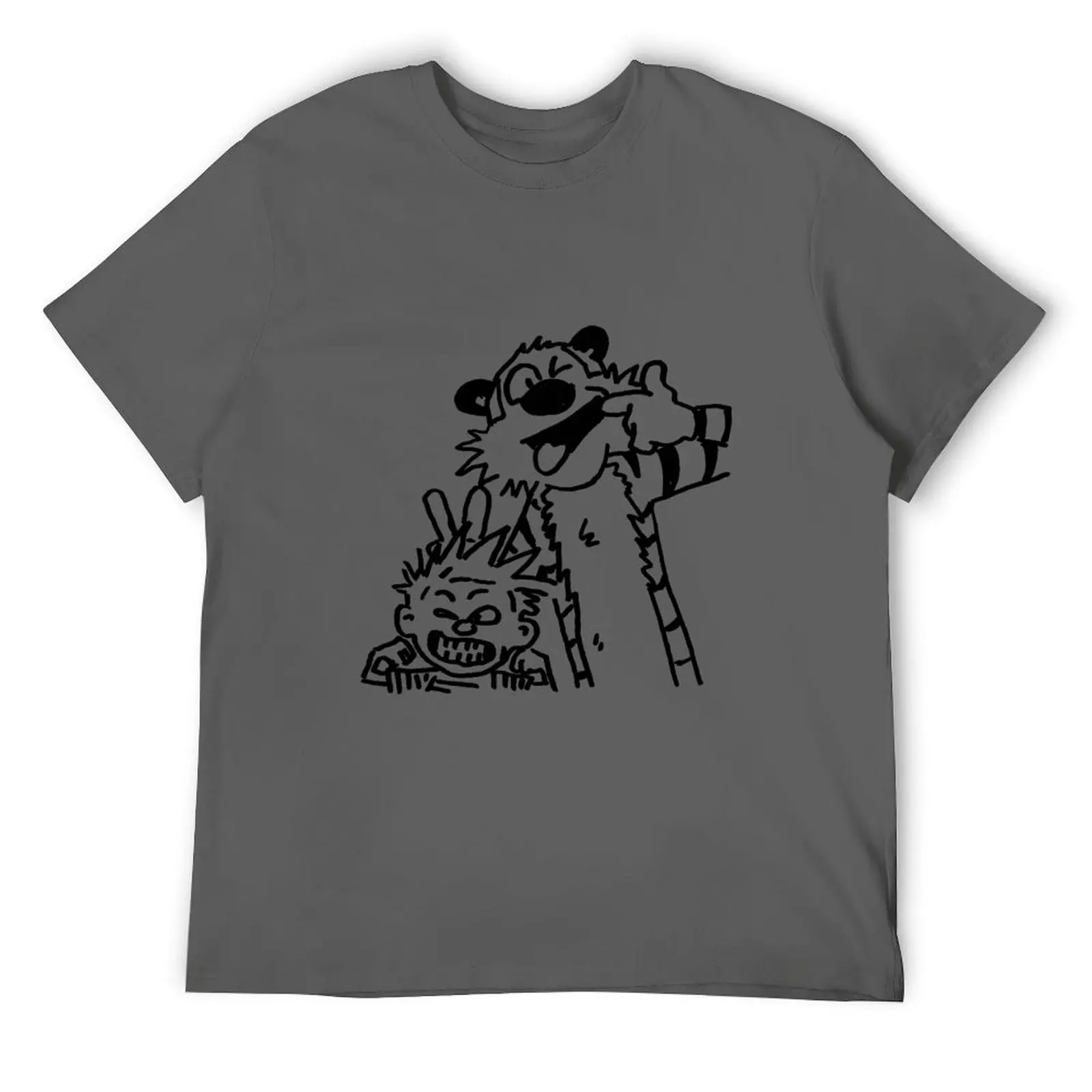 Camiseta Calvin y Hobbs, ropa de talla grande, camiseta gráfica vintage, camisa de entrenamiento para hombre