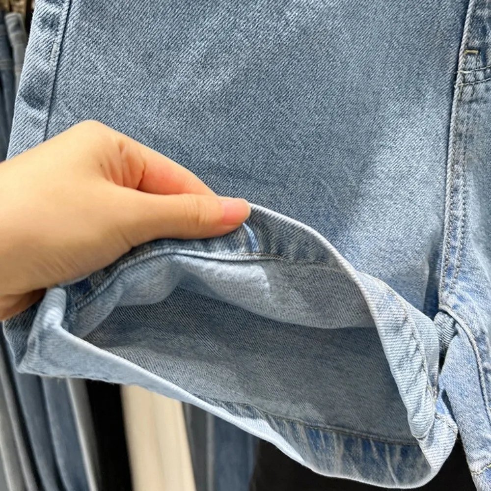 

Trendy High Waisted Jean Shorts for Women Loose Fit Retro Denim Shorts All-match A-Line Distressed Shorts Streetwear