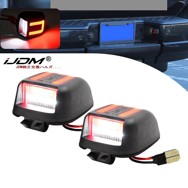 

White Red LED License Number Plate Light For Nissan Xterra Roniz WD22 1999-2004 For Frontier Navara NP300 Pick-up D22 1998-2004
