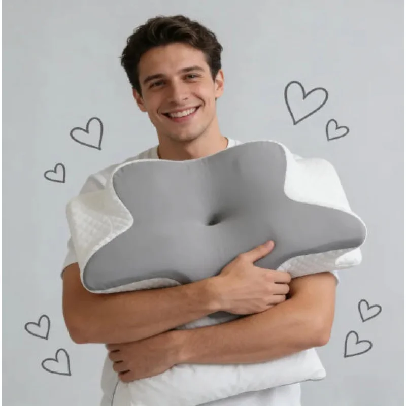 

Slow Rebound Memory Foam Pillow Summer Cooling Butterfly Cervical Pillow Neck Support for Home Bedroom Use
