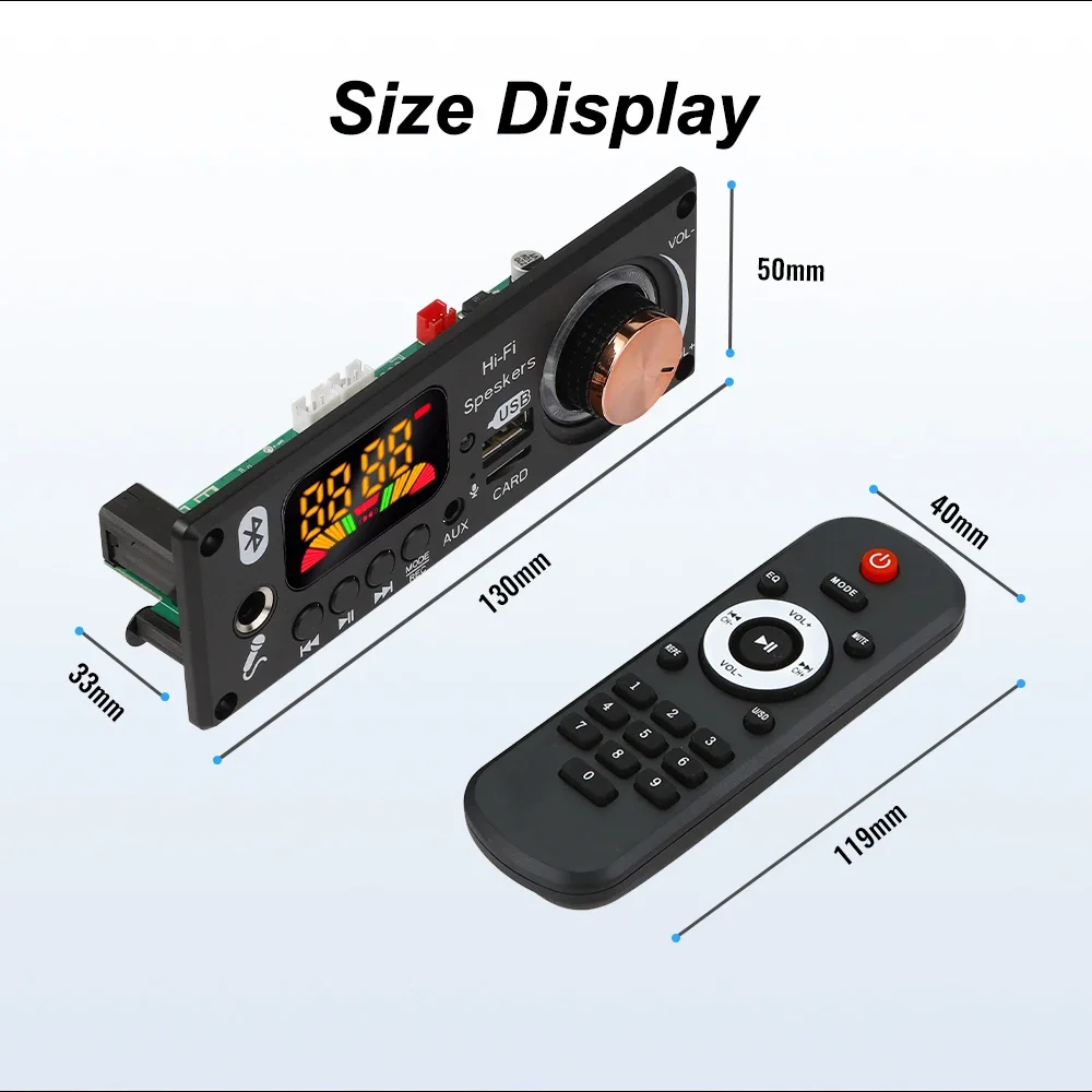 160 واط مكبر للصوت بلوتوث 5.1 MP3 فك مجلس 2*80 واط مشغل الصوت 12 فولت لتقوم بها بنفسك مشغل MP3 سيارة راديو FM وحدة TF USB Mic سجل المكالمات