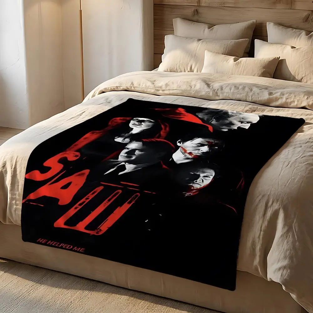 Horror Movie Saw Throw Short Plush Throw Blanket Soft Skin-Friendly Multi-Scene Home Office
