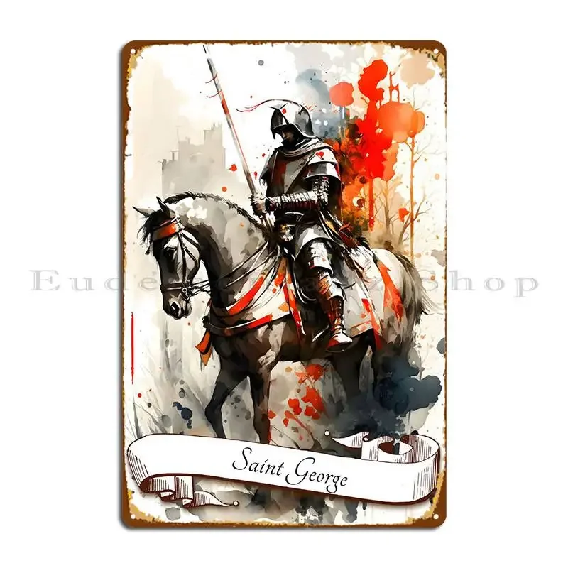 Saint George Metal Plaque Poster Living Room Cave Customized Pub Rusty Tin Sign Poster