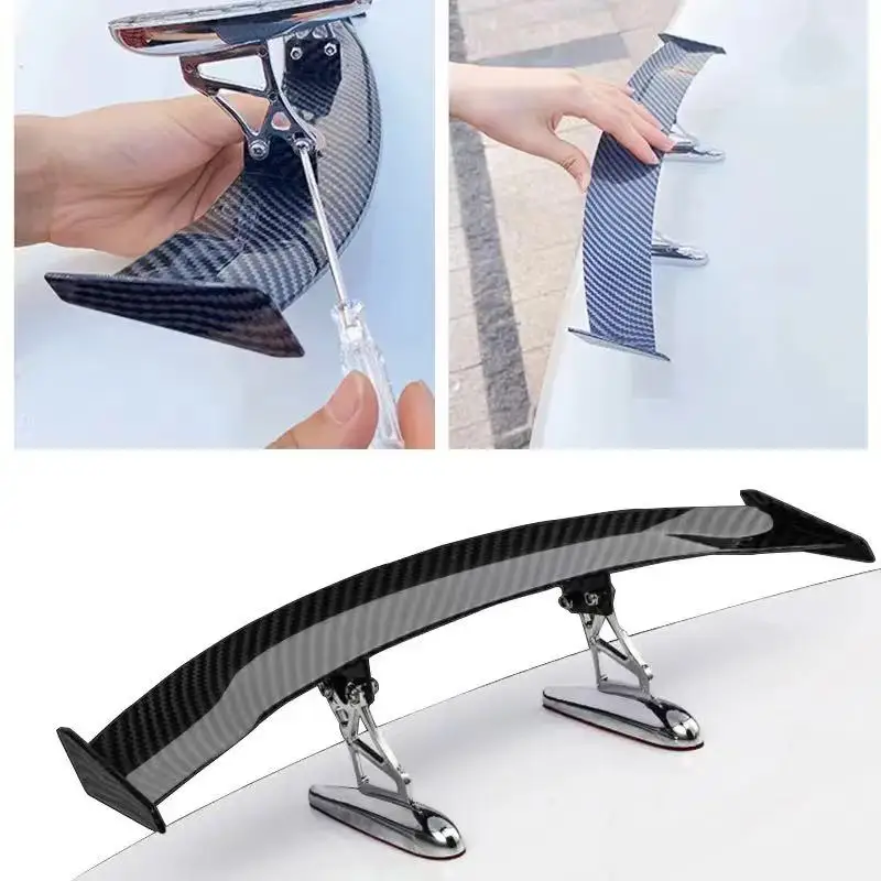 Fashion Universal Car Modified Rear Wing Carbon Fiber Painted Car Rear Spoiler Small Car Trunk Exterior Wing Parts Car Styling