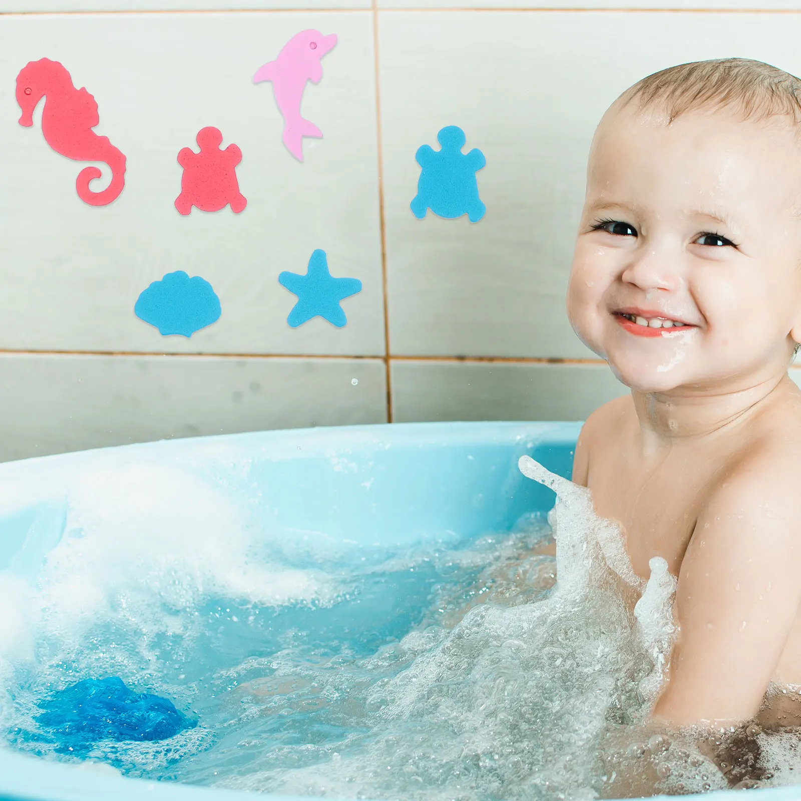 

40pcs Marine Animal Foam Stickers Kids Ocean Room Decor Bath Wall Decals Removable Cartoon Sticker for Bedroom Kids Room Foam
