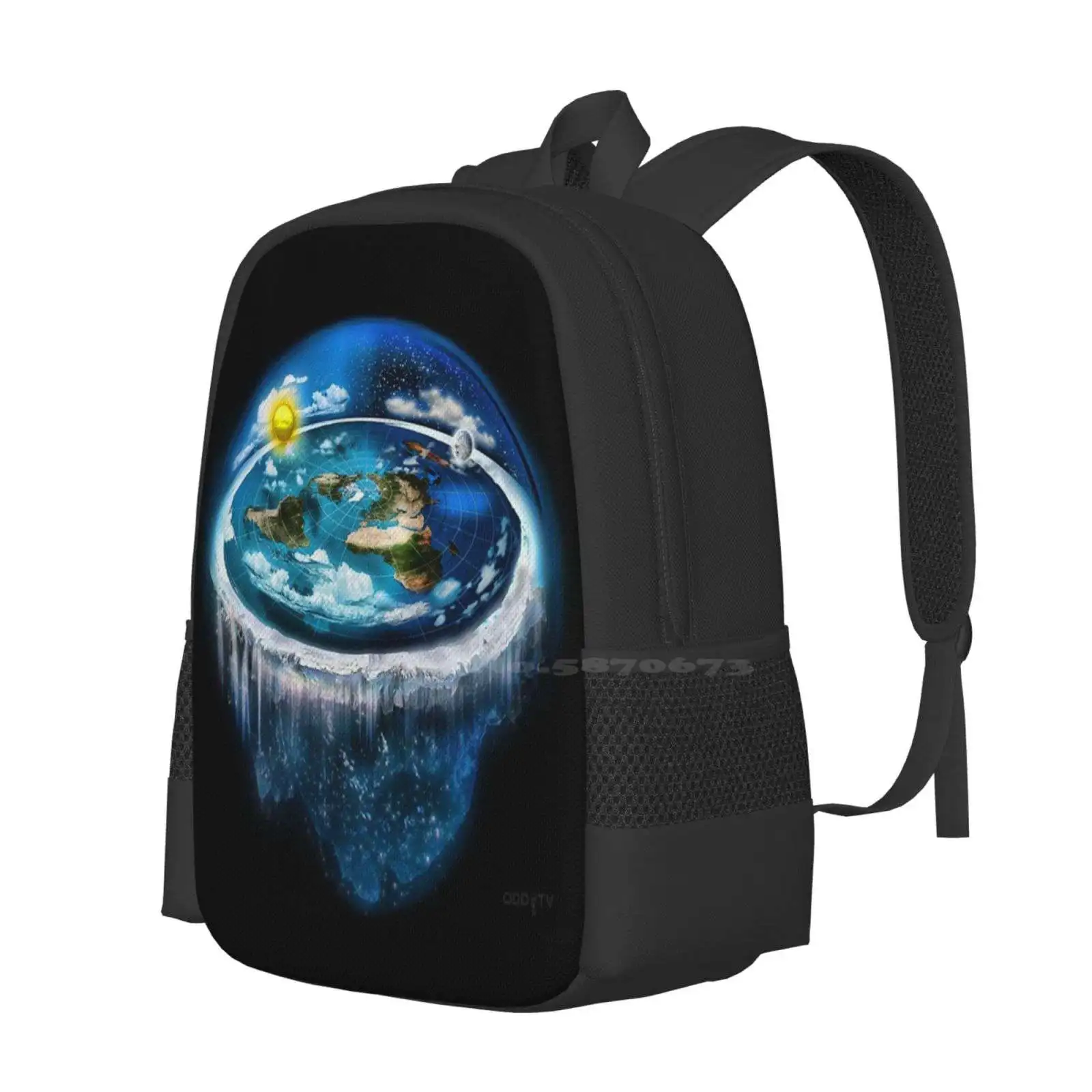 Flat Earth With Dome Art Large Capacity School Backpack Laptop Bags Flat Earth Dome Stars Moon Sun Odd Tv Odd Reality Matt