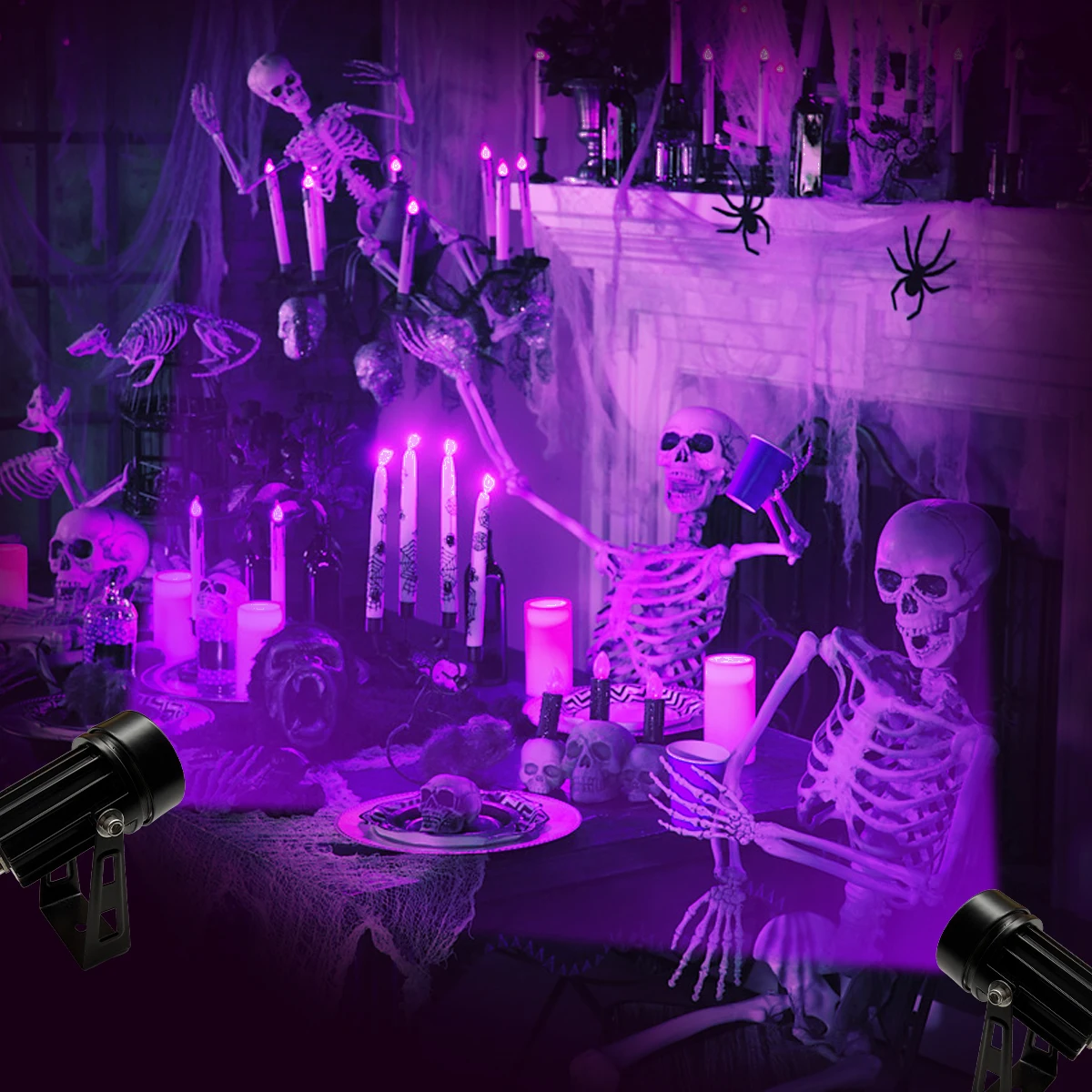 395 مصباح الضوء الأسود فوق البنفسجي LED أضواء خزانة الضوء الأرجواني، 5 فولت مع مفتاح، إضاءة حفلات الهالوين، جل الأظافر