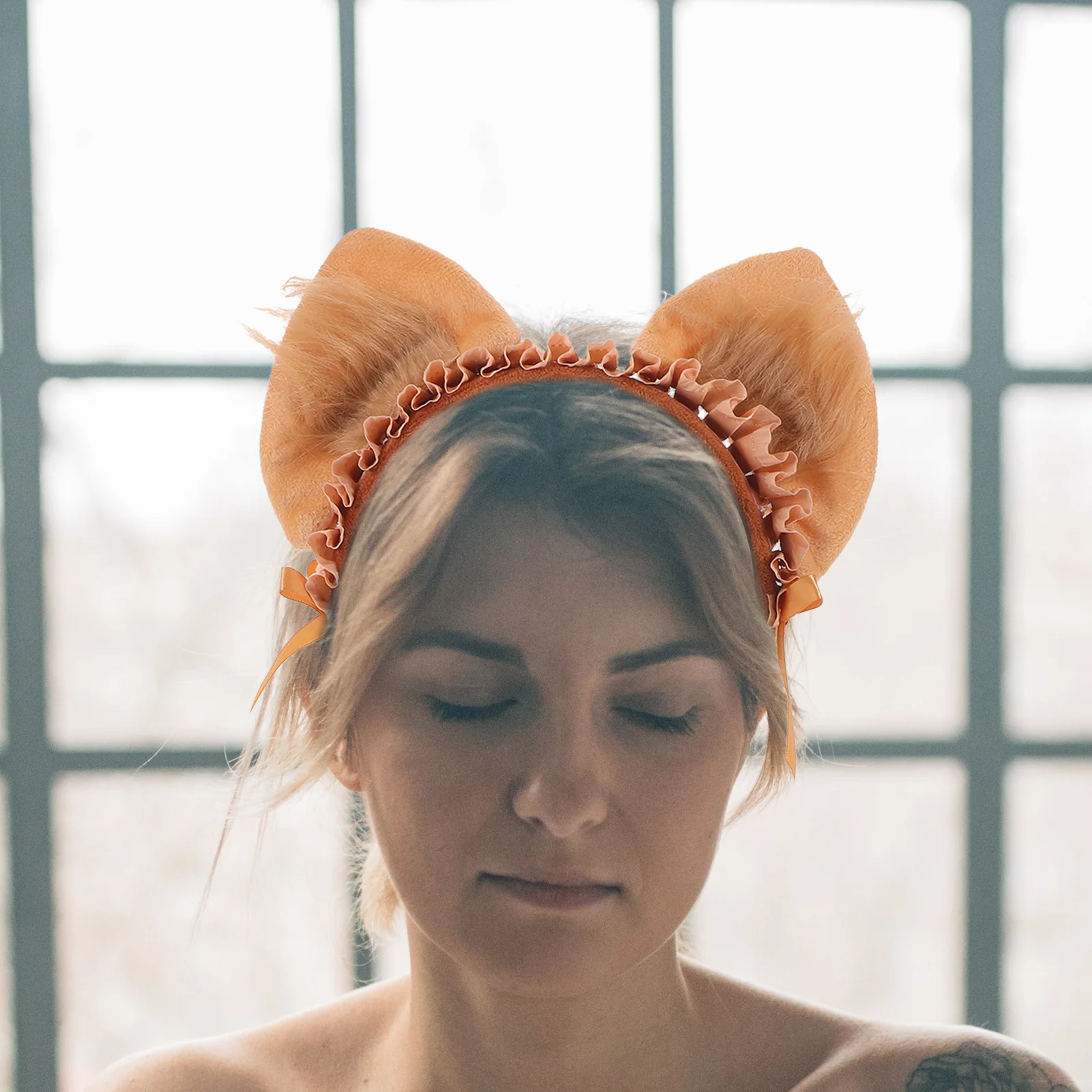 Fuchsohren-Stirnband, braunes pelziges Tierohren-Haarband für Cosplay, Party, Halloween, Anzieh, stilvolles Accessoire für Mädchen und Frauen