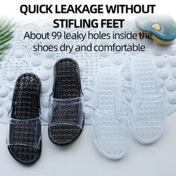 Bathroom Slippers Massage Crystal Hollow Non-slip Bath Leaking Plastic Household Home Sandals WOMEN'S Summer Indoor