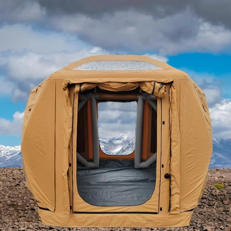 Outdoor camping family inflatable hexagonal rainproof thickened folding portable inflatable tent