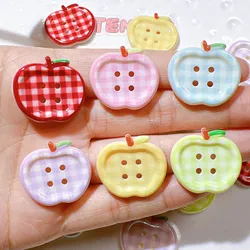 WFFNNKC 20Pcs Color Apple Button Resin Ornaments DIY Garment Shoes Sewing Crafts Supplies Kid Handmade Decoration Accessories