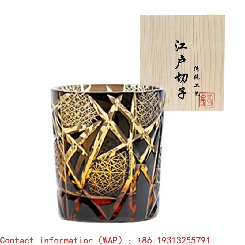 

Vintage Japanese Handmade Style Edo Kiriko Whiskey glass,personalised foreign wine,beer glass,Colored Tinted Old Fashion