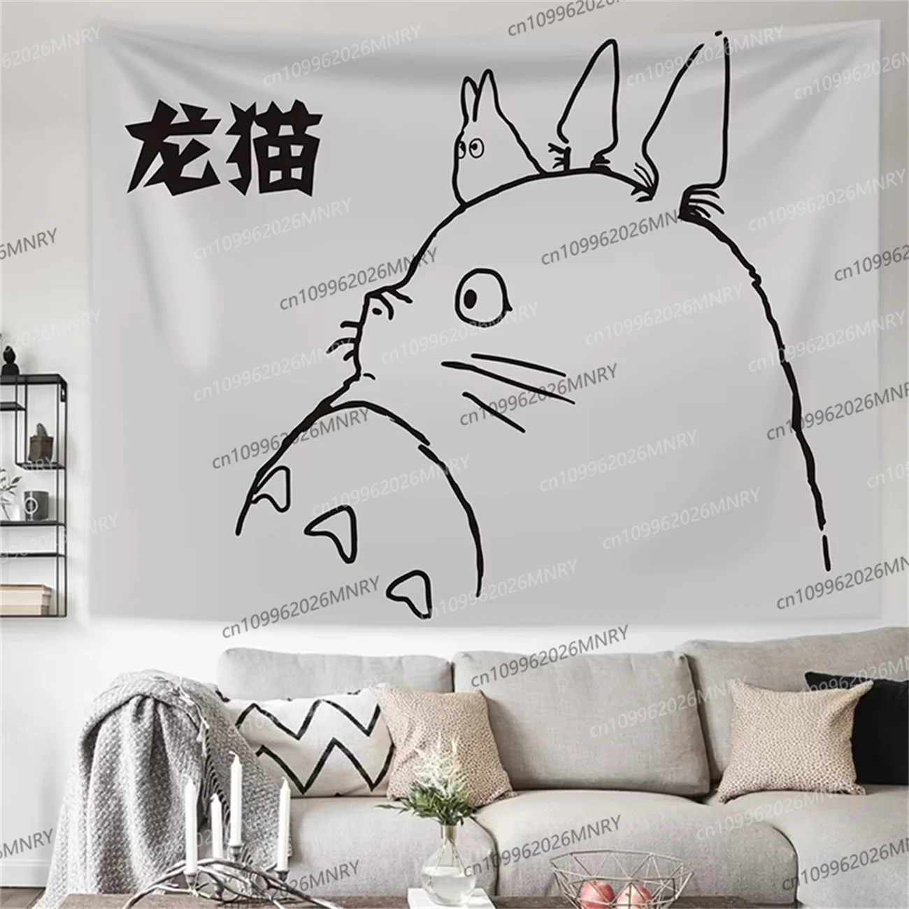 Hayao Miyazaki Totoro Background Cloth Ins Hanging Cloth Anime Hanging Paint Wall Bedhead Tapestry Dormitory Wall Cloth Tapestry view 3