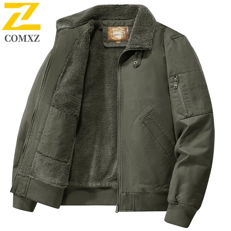 

COMXZ Мужская флисовая куртка, новая зимняя куртка с цветными блоками, универсальное пальто для путешествий на открытом воздухе с воротником-стойкой, мужское пальто с защитой от холода