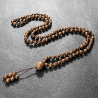 6mm Wooden 108 Beads Necklace for Women Men Handmade Braided Blessing Tassels Tibetan Buddha Meditation Rosary Yoga Jewelry Gift