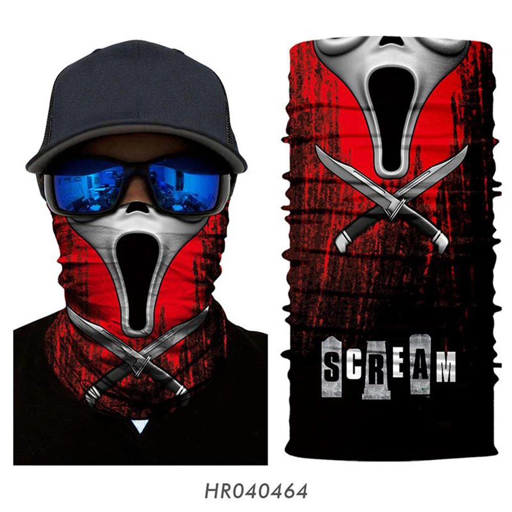 

3D Windproof Half Mask Seamless Bandana Skull Neck Gaiter Hiking Scarf Tube Mask Balaclava Breathable Headband Snood Men Summer