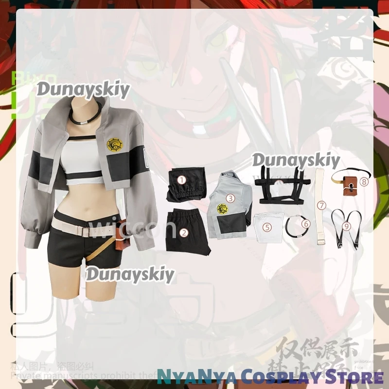 

GACHIAKUTA Riyo New Anime Cosplay 할로윈 의상 Punk Fashionable Short Jacket Shorts Y2K Uniform Jirai Kei Girls Wigs Bag Customized