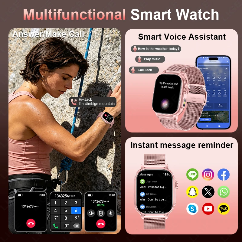 2026 New 1400mAh Large Battery Smart Watch LED Flashlight Smart Bracelet Health Monitoring Sport Smartwatch For Men Women Gifts view 2