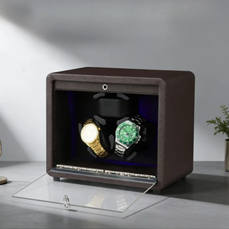 Leather Automatic Watch Winder 3 Slot Wrist Watches Winding Watches Rotating Mechanical Watch Chain Box Man Watches Organizer