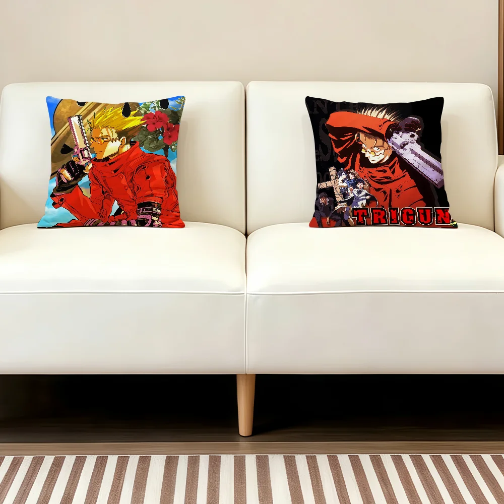 Anime T-Trigun S-Stampede cushion cover Comfortable Decorative For Bedroom Living room Dormitory Picnic and Holiday Decoration