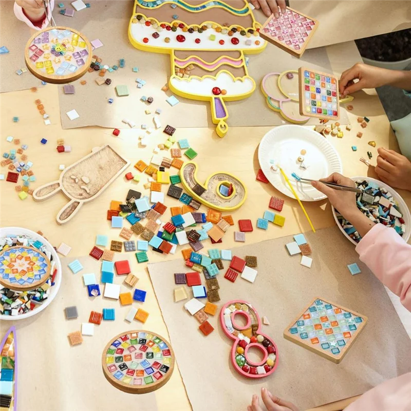 YWDZ-мозаичная плитка для поделок, наборы мозаики из смешанного цвета с деревянной подставкой для взрослых, для украшения дома ручной работы