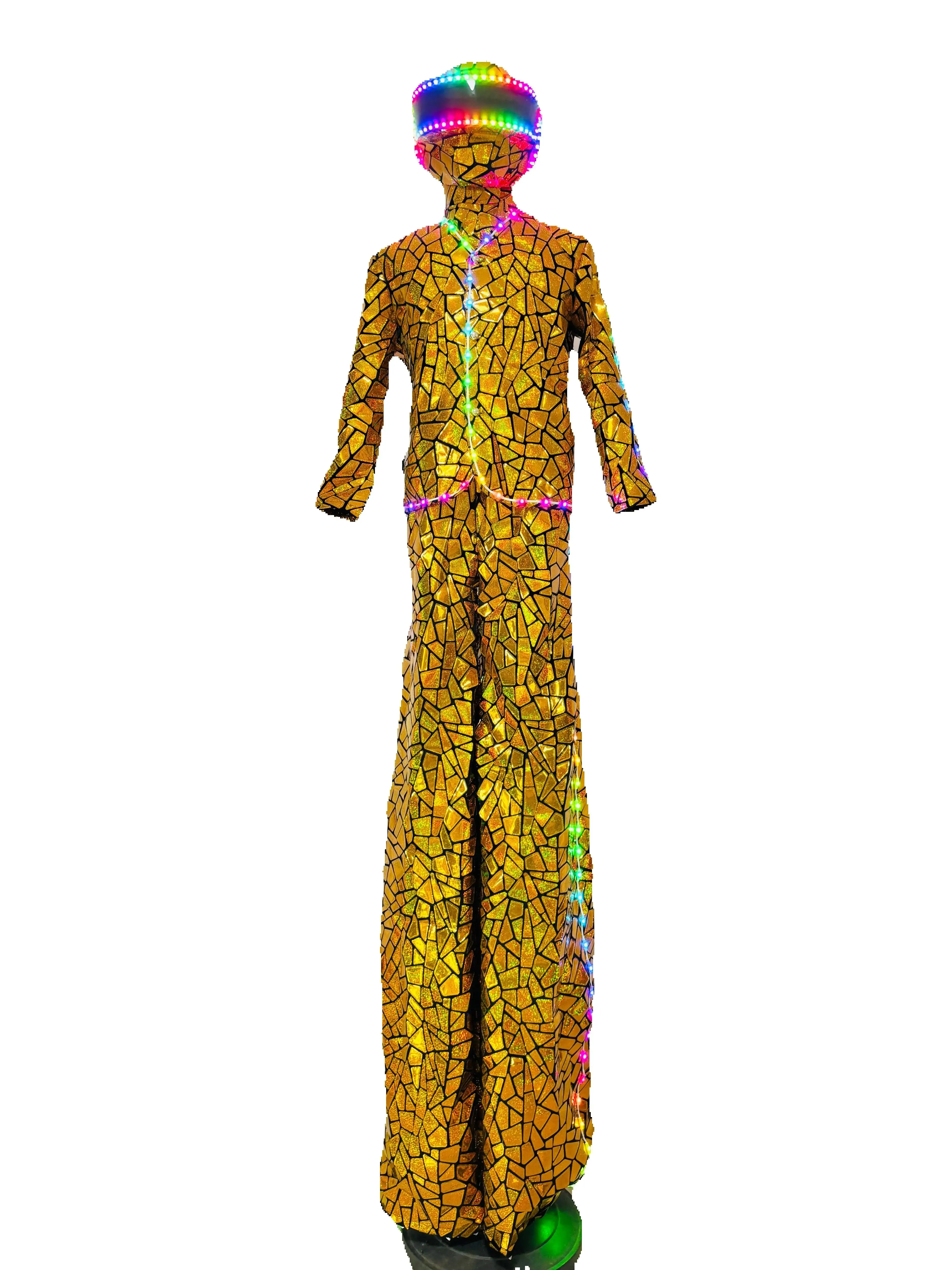 

Men’s Sequin Stilt Costume – Great for Carnival Parades, Stage Shows, Themed Parties, Dazzling Design to Stand Out