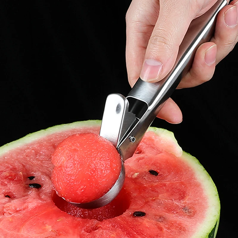 Ice Cream Scoop Stainless Steel Ice Cream Spoon Watermelon Ball Cookie Scoop Fruit Icecream Scoop Digger Kitchen Accessories