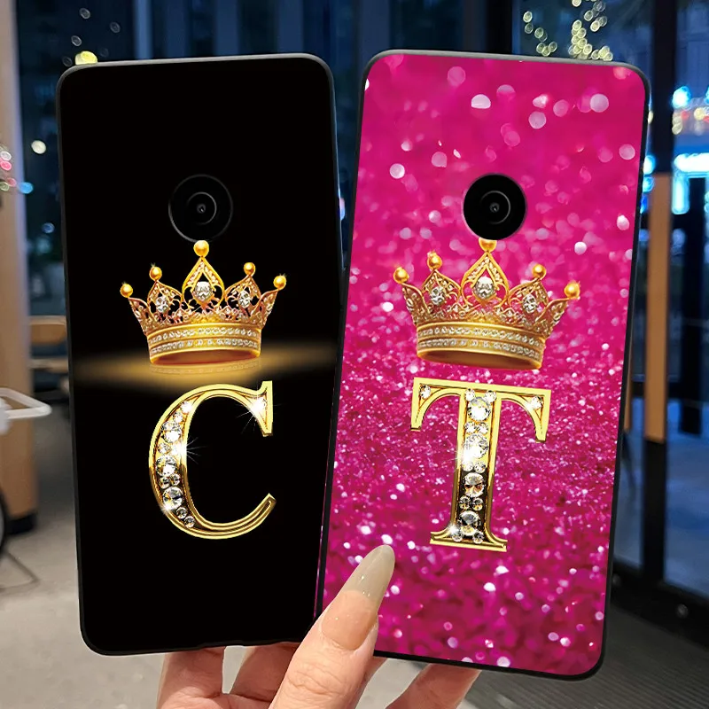 Case For Nokia 110 4G (2023) Bumper Black Shockproof Soft Casing For Nokia 110 4G (2023) Fashion Letter Crown Pattern Cover