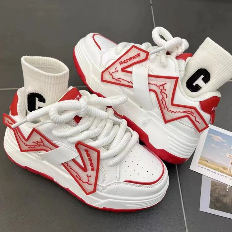 Ins style national trend niche high-end white shoes for women 2024 autumn new casual versatile sports bread shoes