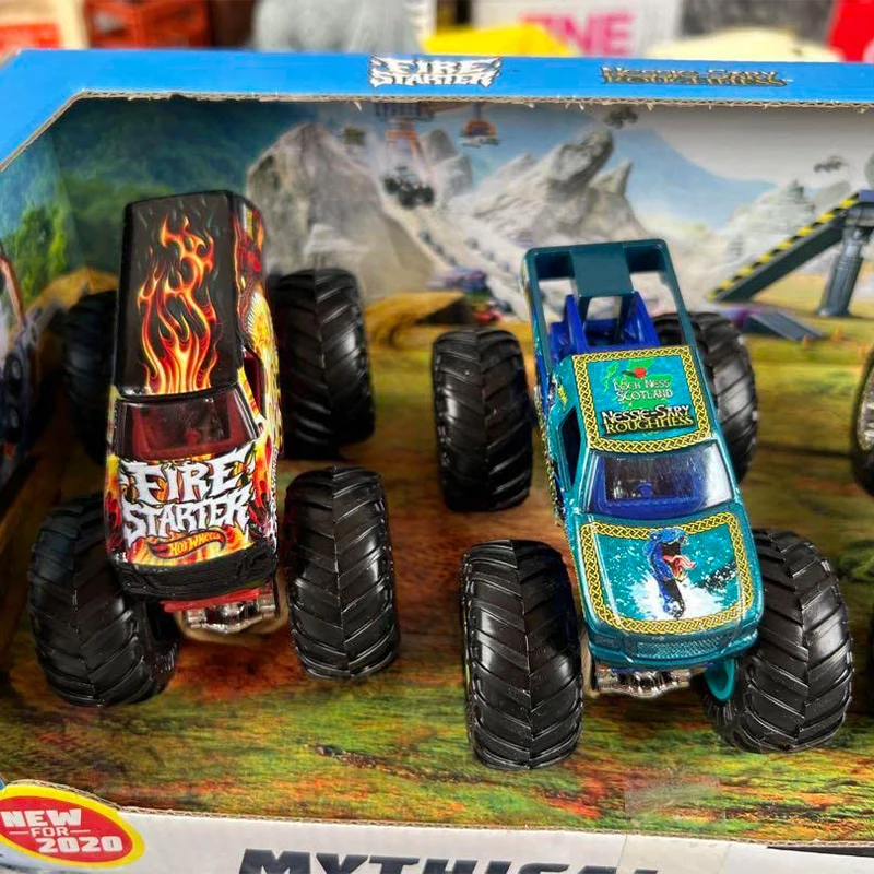 Hot Wheels Monster Trucks Mythical Maulers Diecast Car 4-Pack 1:64 Scale Metals Toy Trucks Boys Collectible Toy Cars Gifts GJG94