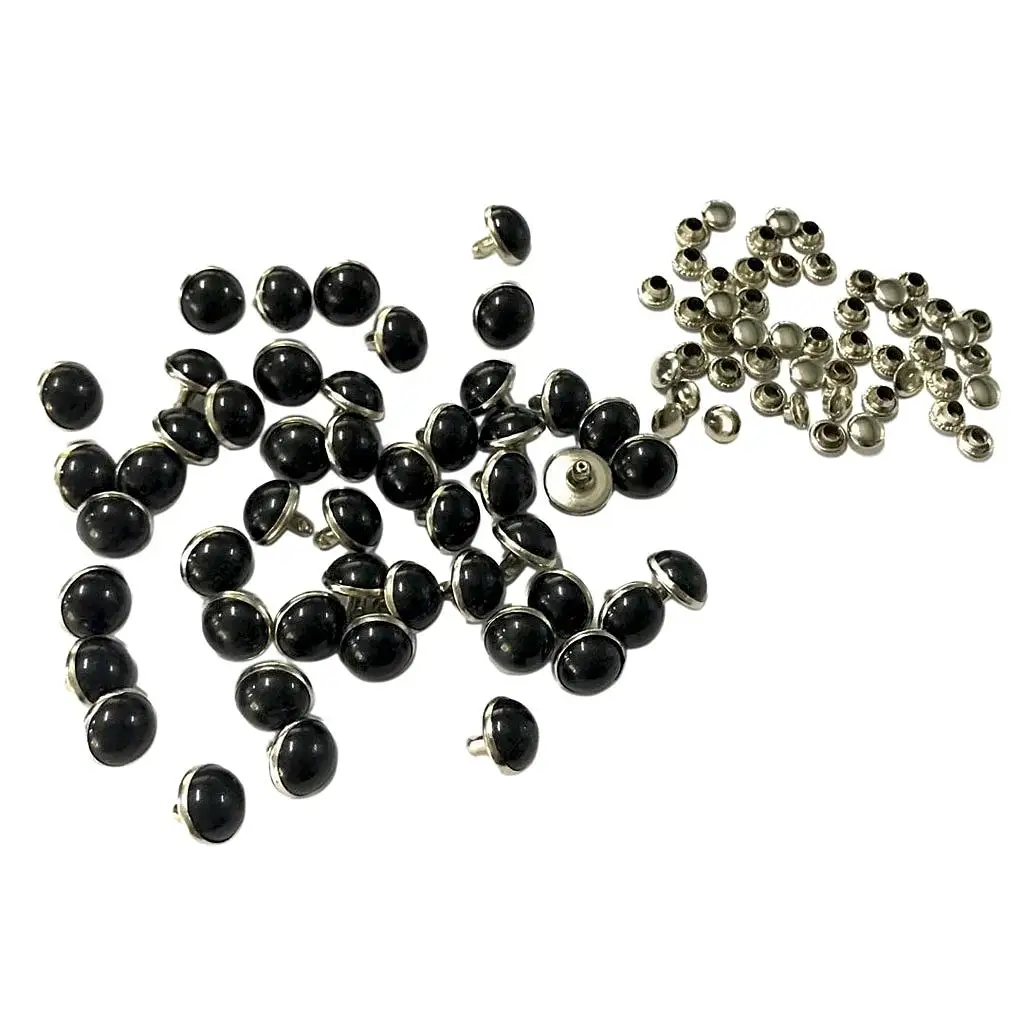 50 Set 10mm Dome Stud Rivets for Shoes Leather Craft Clothes Accessory