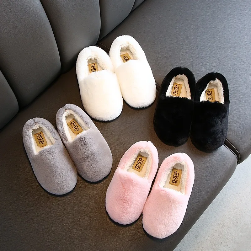 

2023 New Autumn Winter Baby Kid Hyoma Plush Cotton Shoes Soft Sole Fashion Doudou Shoes All-match Outdoors