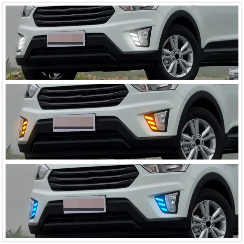 

Нестандартные светодиодные дневные ходовые огни (ДХО), противотуманные фары и указатели поворота для IX25 2015-2016 гг.