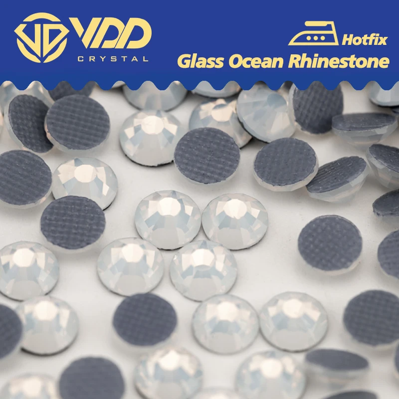 VDD 044 White Opal SS6-SS30 Hot-Fix Glass Rhinestone Crystal Flatback Strass Stones For DIY Garment Decoration Wedding Dress
