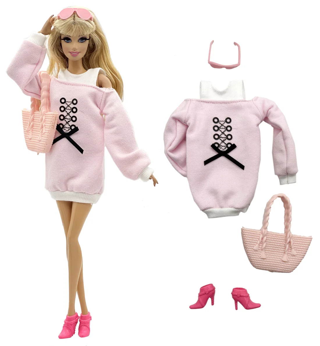 1 ensemble d'accessoires de poupée en tissu, modèle de mode, vêtements décontractés, vêtements Cool + chaussures pour poupée de 11.5 pouces 30cm, cadeau d'anniversaire pour enfants ou