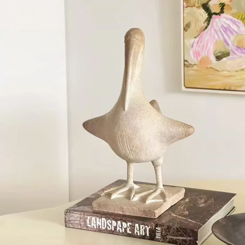 

Medieval Pelican Bird Sculpture Ornament Exhibition Hall Home Study Entrance Animal Desktop Retro Ornament