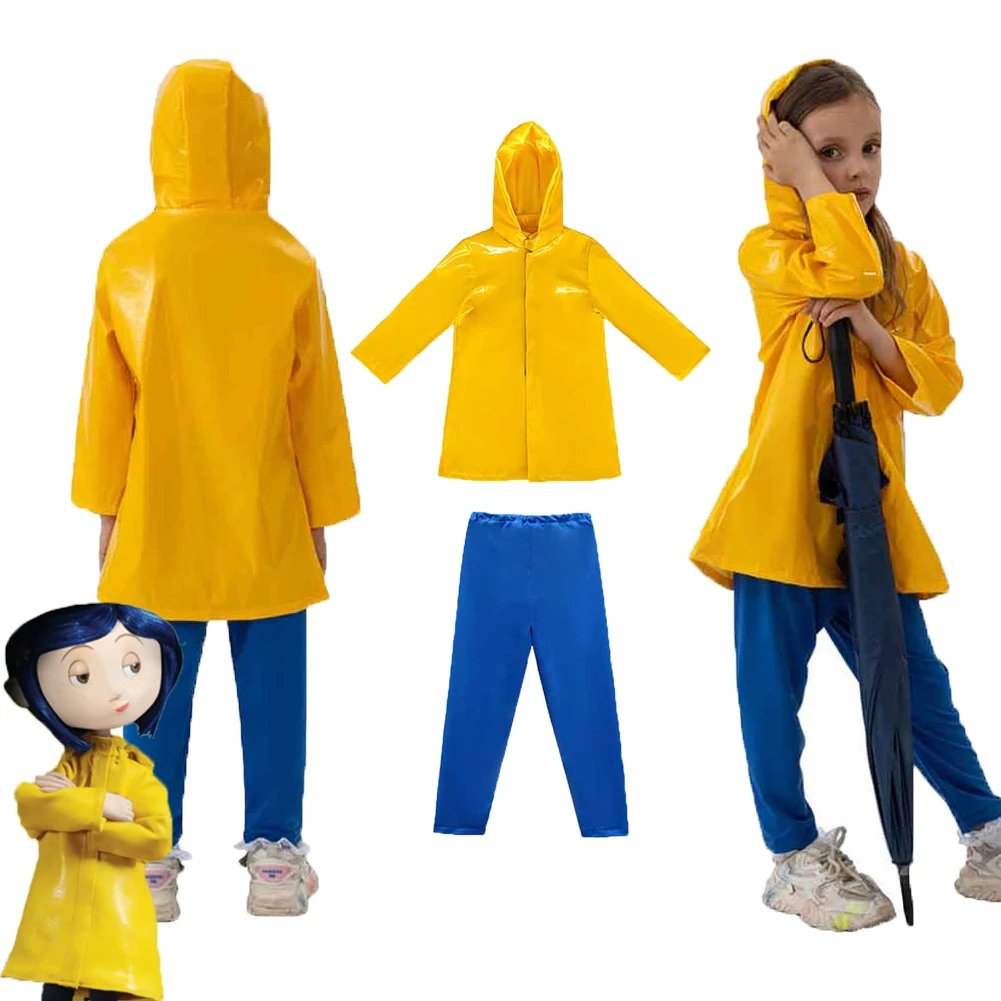 Cartoon Film De Geheime Deur Cos Coraline Cosplay Kostuum Fantasie Tops Broek Halloween Carnaval Feestpak Voor Kinderen Rolspel